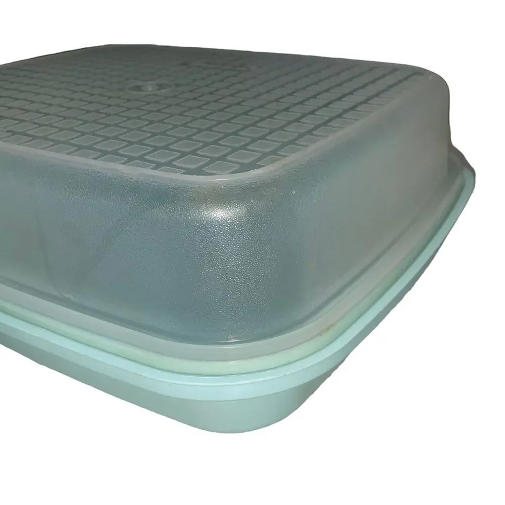 Tupperware Seafoam Green Meat Marinade Container 1294 1295 Sheer Large Seasoning